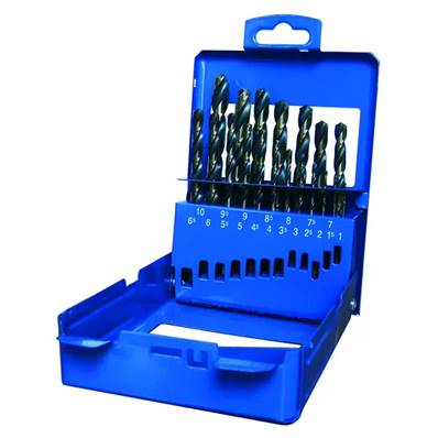 Coffret métallique de 19 forets cylindriques PRX de Ø 1 à Ø 10 par 0,5 mm