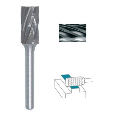 Fraise lime CW 1 taille cyl. tête plate SA dent. Alu Ø 4X13 queue Ø 3 4X13 MM SA