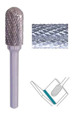 Fraise lime CW cyl. bout arrondie SC denture diamant Ø 12 lt 250 queue Ø 6 12X25X250 MM SC-5M