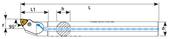 Barre d'alésage lubrifié A20R PWLNL 06 Boring Bar (Cooled)