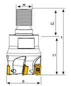 Fraise D16 Z02 M08 APMT 09 Modular End Mill
