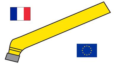 Outils de tour à charioter dresser coudé à droite 45° ISO 302 / DIN 4972 K20 carré de 25