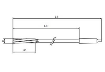 Alésoir machine taille hélicoïdale 10° série extra-longue queue cône morse 2 H7 HSS-M42 Ø20X28X270
