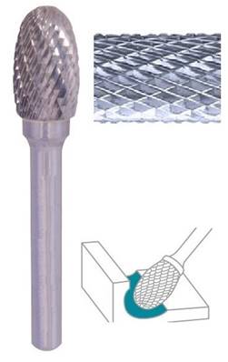 Fraise lime CW tête ovale SE denture diamant Ø 6 x 10 queue Ø 6 6X10 MM SE-1M