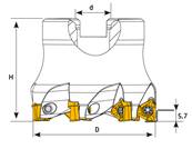 Fraise à surfacer D080 d27 Z10 XNKT 06 Face Mill