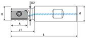 Fraise de filetage lubrifié D29 d25 L110 A30 S30 Thread Cutting Tool