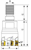 Fraise D16 Z04 M08 ADMX 07 Modular End Mill