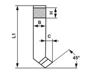 Outils de tour à charioter dresser coudé à droite 45° ISO 302 / DIN 4972 K20 carré de 25