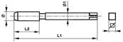 Taraud machine court métrique Co5 DIN 352 forme B entrée GUN M 16 x 2.00