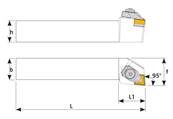 Porte outil de tournage exterieur 95° DCLNL L 125 - L1 30