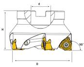 Fraise à plaquettes 90° XNEX 0806 - D 160 x d 40