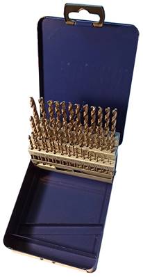 Boite métallique de 51 forets HSS DIN 338 meulés SP de Ø 1 à Ø 6 mm par 0,1 mm