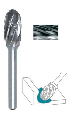 Fraise lime CW tête ovale SE dent. Alu Ø 8X13 queue Ø 6 8X13 MM SE-2M