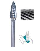 Carbure ogive tête arrondie SF denture simple