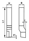 Outils de tour couteau à gauche ISO 406 - DIN 4960 HSS-Co10% carré de 10