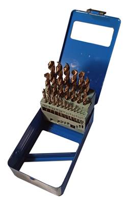 Coffret métallique de 25 forets cylindriques Co8 de Ø 1 à Ø 13 par 0,5 mm