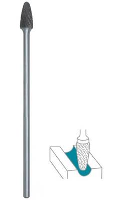 Fraise lime CW ogive tête arrondie SF dent. Croisée Ø 10X20 lt 200 queue Ø 6 10X20X200 MM SF-3M