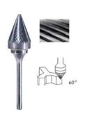 Carbure conique à 60° denture simple