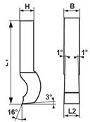 Outils de tour pelle surbaissé ISO 404 BIS HSS-Co10% carré de 12