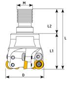 Fraise D32 Z03 M16 RPMT 10 Modular End Mill