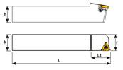 Porte outil de filetage SEL 3232 P22 -L- IR22 External threading holder