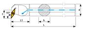 Barre d'alésage lubrifié A16Q SVUCR 11 Boring Bar (Cooled)