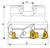 Fraise à surfacer D100 d32 Z07 WNMX 09 Face Mill