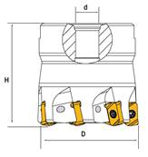 Fraise à surfacer D063 d22 Z09 LOGU 03 Face Mill
