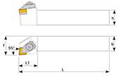 Porte outil de tournage exterieur 95° DCLNR L 125 - L1 30