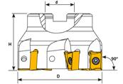 Fraise à surfacer dresser 90° D050 d22 Z05 ANKX 12 Face Mill