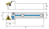 Porte outil filetage lubrifié SER 2525 M16 - ER16 IK External Threading Toolholders With Coolant