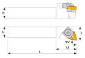 Porte outil de tournage exterieur 95° MWLNL L 170 - L1 35