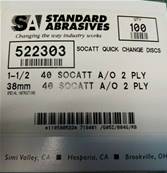 Standard abrasives 1 1/2" Ø 38 mm, grain 40, TS Changement Rapide Disque