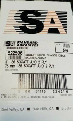 Standard abrasives 3" Ø 76 mm, grain 80 TS Changement Rapide Disque