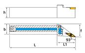 Porte outil de tournage exterieur 93° SVJCL - L 110 - L1 21