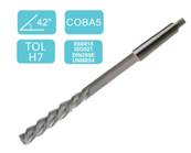 Alésoir machine taille hélicoïdale 42° cône morse 1, coupe descendante DIN208E HSS-M35 Ø10X38X168