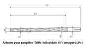 Alésoirs à main taille hélicoïdale 15° goupille 2% DIN9B HSS-M2 Ø1,5