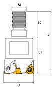 Fraise D25 Z04 M12 XNEX 04 Modular End Mill