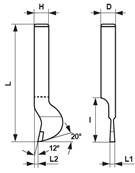 Outils de tour à tronçonner à droite ISO 357 - K20 carré de 32