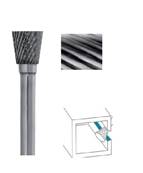 Carbure conique renversée denture simple