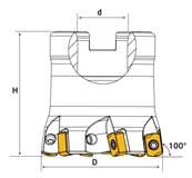 Fraise à surfacer 100° D063 d22 Z07 ENMX 06 Face Mill
