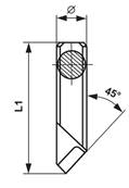 Grain d'alésage à charioter 45° à droite K20 - ISO 245 - Ø 16