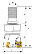 Fraise D35 Z03 M16 SDMT 09 Modular End Mill