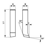 Outils de tour à dresser d’angle à gauche ISO 403 - DIN 4958 HSS-Co10% carré de 16