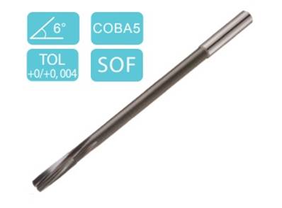 Alésoir machine taille hélicoïdale 6° série extra-longue cylindrique1/100éme HSS-M35 revêtue Ø1,30