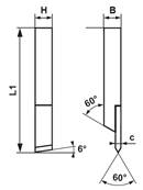 Outils de tour à fileter extérieur à gauche ISO 452 - WN 452 HSS-Co10% carré de 20