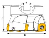 Fraise à surfacer D063 d22 Z05 ZDEW 12 Face Mill