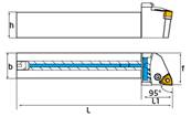 Porte outil de tournage lubrifié PWLNL 2525 M06-IKG1/8 External turning Holder (watercooled)