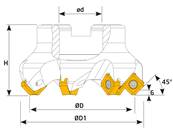 Fraise à plaquettes 45° SNKX 1206 - D 80 x d 27