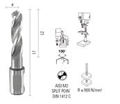 Foret HSS-M2 Taillé meulé auto-centreur Weldon 19,05 mm 135° Ø 10,00X55 mm